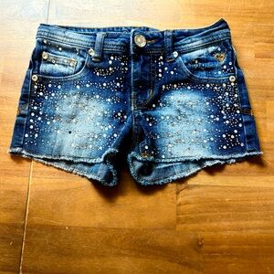 Denim Studded little girls  Shorts